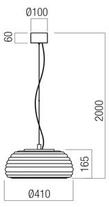 Redo 01-4542 - Висящ LED полилей на кабел ONDULA с възможност за димиране, LED/16W/230V, бежов/димчат