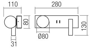 Redo 01-4660 - LED стенно осветително тяло NORMA LED/5W/230V + LED/3W CRI 90 USB бяло