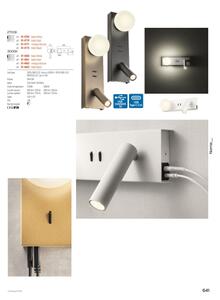 Redo 01-4662 - LED стенен аплик NORMA LED/5W/230V+LED/3W CRI90 USB бронзов