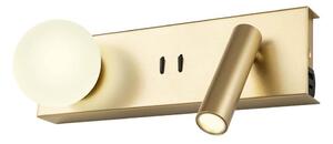 Redo 01-4661 - LED стенно осветително тяло NORMA LED/5W/230V + LED/3W CRI 90 USB златисто