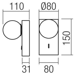 Redo 01-4658 - LED стенно осветително тяло NORMA LED/5W/230V CRI 90 USB бронзово