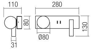 Redo 01-4661 - LED стенно осветително тяло NORMA LED/5W/230V + LED/3W CRI 90 USB златисто