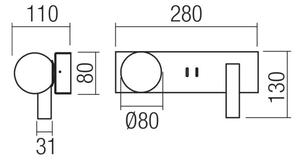 Redo 01-4662 - LED стенен аплик NORMA LED/5W/230V+LED/3W CRI90 USB бронзов