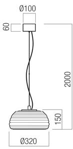 Redo 01-4541 - Димируем LED полилей на кабел ONDULA LED/12W/230V черен/опушен