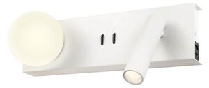 Redo 01-4660 - LED стенно осветително тяло NORMA LED/5W/230V + LED/3W CRI 90 USB бяло