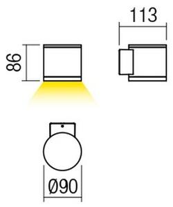 Redo 9596 - LED външно стенно осветително тяло ETA LED/6W/230V 3000K IP54 кафяво