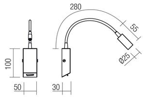 Redo 01-4802 - Гъвкава LED лампичка HELLO LED/3W/230V бронзова