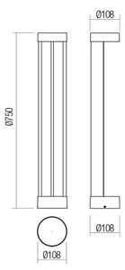 Redo 90365 - LED Външна лампа ZEUS LED/11,5W/230V 3000K 75 cm IP54 антрацит