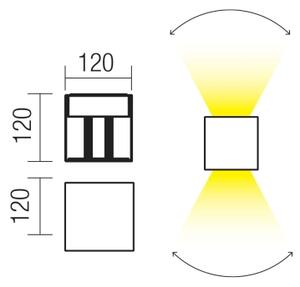 Redo 90296 - LED външно стенно осветително тяло VARY 2xLED/10W/230V IP54 антрацит