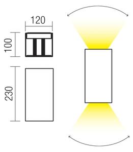 Redo 90554 - LED външно стенно осветително тяло VARY 2xLED/10W/230V 3000K IP54 кафяво