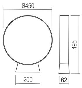 Redo 91066 - LED външна лампа ONIRO LED/15W/230V 49,5 cm CRI 90 IP65 антрацит