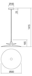 Redo 01-3049 - Полилей на кабел GUNNAR 1xE27/42W/230V Ø 50 cm оранжев