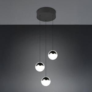 Reality Leuchten LED висяща лампа Senta, хромирана, Ø 25 cm, 4000 K, 3-пластмасова., Металик, Дневна/трапезария, Пластмаса, Модерен, Глобус