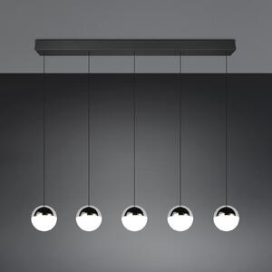 Reality Leuchten LED висяща лампа Senta, хром, дължина 114 cm, 4000 K, 5-крилна., Металик, Дневна/трапезария, Пластмаса, Модерен, Глобус