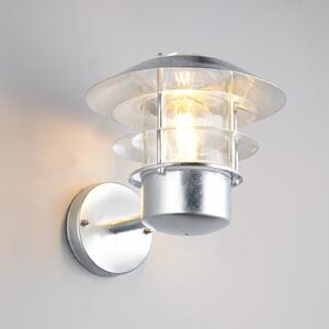 Trio Lighting Външна лампа Ruvuuma, цвят цинк, Ø 22 cm, насочена нагоре, Затъмняване, Металик, Метал
