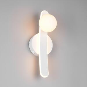 Trio Lighting LED стенна лампа Napoli, бяла матова, височина 34 cm, метал, CCT, Затъмняване, Бял, Дневна/трапезария, Метал, Модерен