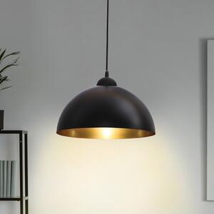 B.K. Licht Висяща лампа Goldi, комплект от 2 броя, черно/златно, Ø 30 cm, метал, E27, Затъмняване, Черен, Дневна/трапезария