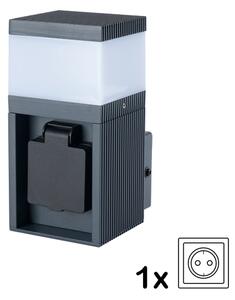 Brilagi - Външна лампа PILLAR със SCHUKO контакт 1xG9/11W/230V IP44 антрацит