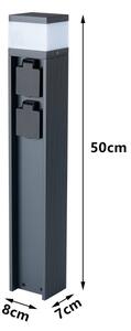 Brilagi -Външна лампа с 2 SCHUKO контакта PILLAR 1xG9/11W/230V IP44 антрацит
