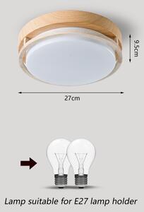 Brilagi - Таванно осветително тяло ORINO 2xE27/40W/230V Ø 27 cm дървесен декор/дъб