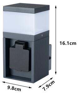 Brilagi - Външна лампа PILLAR със SCHUKO контакт 1xG9/11W/230V IP44 антрацит
