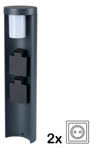 Brilagi - Външна лампа с 2 SCHUKO контакта PILLAR 1xG9/11W/230V IP44 антрацит