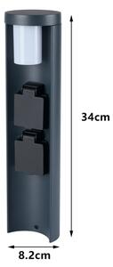 Brilagi - Външна лампа с 2 SCHUKO контакта PILLAR 1xG9/11W/230V IP44 антрацит