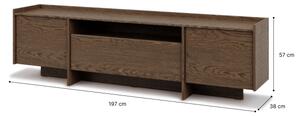 ТВ шкаф KEMI 197x57 cm дъб