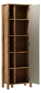 Шкаф за книги MENTA 66x200x37 см дъб wotan/сив