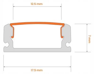 КОМПЛЕКТ 1x LED лента с датчик FLEX LED/3,6W/4xAA 2 m + 2x вграден профил 1 m