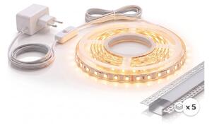 КОМПЛЕКТ 1x LED лента MYLIVING LIGHTSTRIP LED/22W/230V 5m + 5x вграден профил 1 m