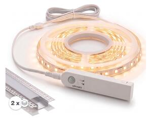 Комплект 1x LED лента със сензор FLEX LED/3,6W/4xAA 2 m + 2x вграден профил 1 m