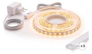 КОМПЛЕКТ 1x LED лента MYLIVING LIGHTSTRIP LED/22W/230V 5 m + 5x вграден профил 1 m