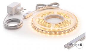 КОМПЛЕКТ 1x LED лента MYLIVING LIGHTSTRIP LED/22W/230V 5m + 5x вграден профил 1 m