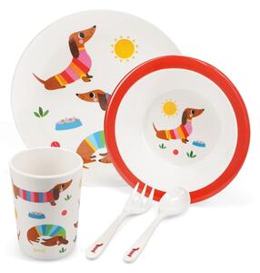 Детски комплект от за хранене 5 бр. Sunny Sausage Dog – Rex London
