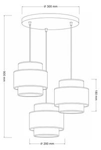 Brilagi - Полилей на кабел SPACE 3xE27/60W/230V Ø 40 см бежово/кремаво