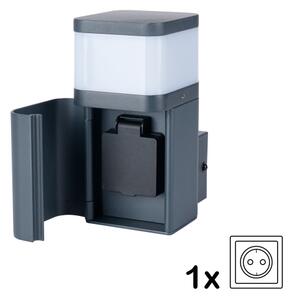 Brilagi - Външна стенна лампа с SCHUKO контакт PILLAR 1xG9/11W/230V IP44 антрацит