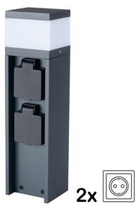 Brilagi -външна лампа с 2 SCHUKO контакта PILLAR 1xG9/11W/230V IP44 антрацит
