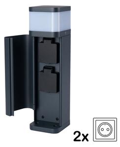 Brilagi -Външна лампа с 2 SCHUKO контакта PILLAR 1xG9/11W/230V IP44 антрацит