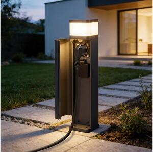 Brilagi -Външна лампа с 2 SCHUKO контакта PILLAR 1xG9/11W/230V IP44 антрацит