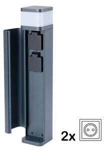 Brilagi -Външна лампа с 2 SCHUKO контакта PILLAR 1xG9/11W/230V IP44 антрацит
