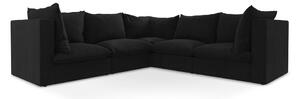 Черен ъглов диван Manao – Makamii