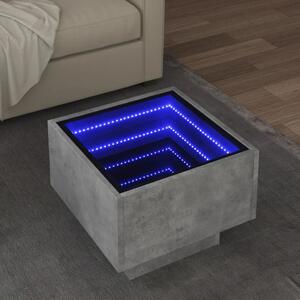 Sonata H Помощна маса с LED бетонно сива 40x40x30 см инженерно дърво