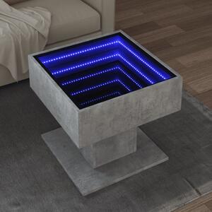 Sonata H Маса за кафе с LED, бетонно сива, 50x50x45 см, инженерно дърво