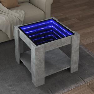 Sonata H Маса за кафе с LED, бетонно сива, 53x53x45 см, инженерно дърво