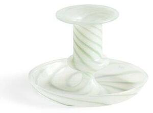 HAY - Flare Stripe Candle Holder Milk Small Green HAY