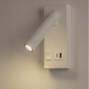 LED Стенен спот с USB LED/2W/230V бял
