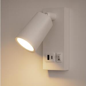 LED стенен спот с USB зареждане LED/5W/230V черен