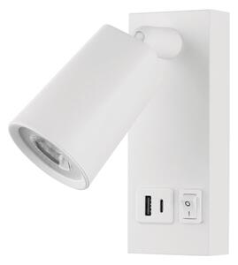 LED стенен спот с USB зареждане LED/5W/230V черен