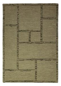 Зелен ръчно изработен вълнен килим 140x200 cm Harris Modula Wool – Flair Rugs